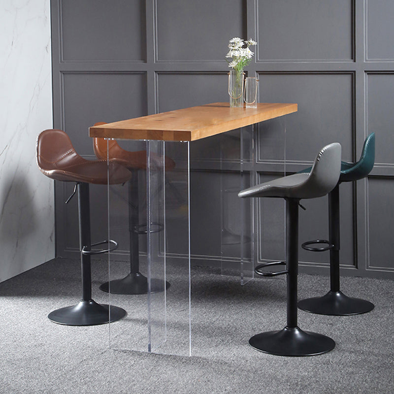 Scandinavian Adjustable Height Bar Stool Faux Leather Footrest Bar Stool Clearhalo 'Bar Furniture' 'Bar Stools' 'bar_stools' 'furn' 'furn_bar_stools' 'Furniture' 'Kitchen & Dining Furniture' 6152582