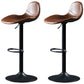 Scandinavian Adjustable Height Bar Stool Faux Leather Footrest Bar Stool Brown 2 Piece Set Clearhalo 'Bar Furniture' 'Bar Stools' 'bar_stools' 'furn' 'furn_bar_stools' 'Furniture' 'Kitchen & Dining Furniture' 6152583