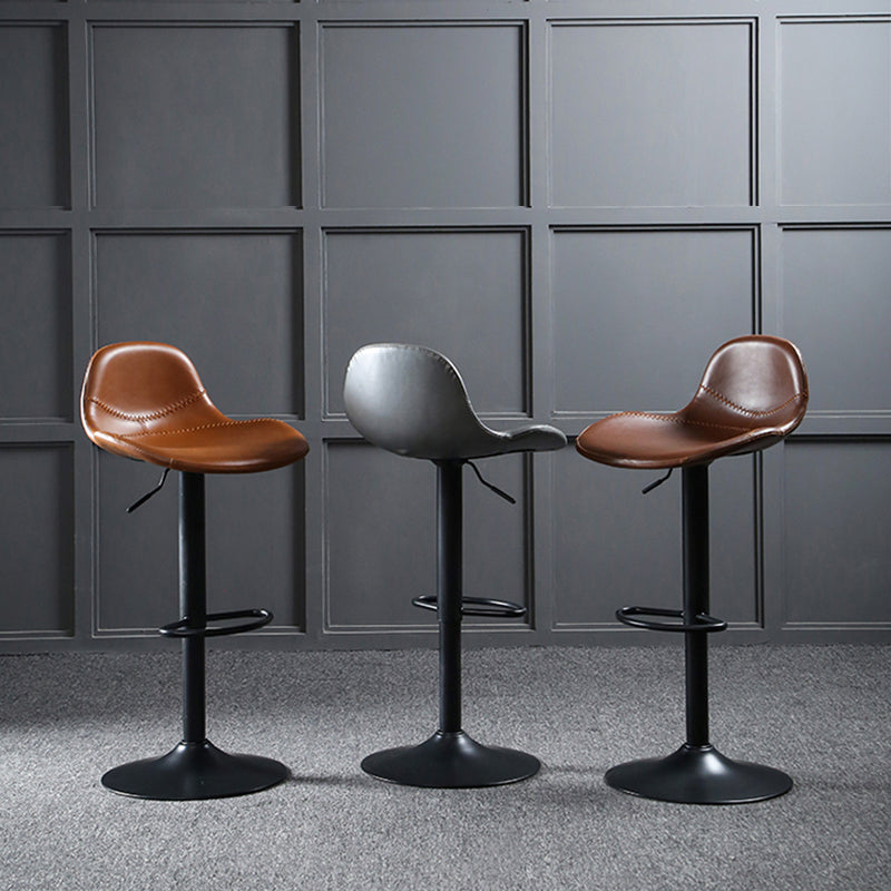 Scandinavian Adjustable Height Bar Stool Faux Leather Footrest Bar Stool Clearhalo 'Bar Furniture' 'Bar Stools' 'bar_stools' 'furn' 'furn_bar_stools' 'Furniture' 'Kitchen & Dining Furniture' 6152584