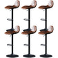 Scandinavian Adjustable Height Bar Stool Faux Leather Footrest Bar Stool Brown 6 Piece Set Clearhalo 'Bar Furniture' 'Bar Stools' 'bar_stools' 'furn' 'furn_bar_stools' 'Furniture' 'Kitchen & Dining Furniture' 6152587