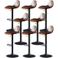 Scandinavian Adjustable Height Bar Stool Faux Leather Footrest Bar Stool Brown 8 Piece Set Clearhalo 'Bar Furniture' 'Bar Stools' 'bar_stools' 'furn' 'furn_bar_stools' 'Furniture' 'Kitchen & Dining Furniture' 6152588