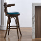 Contemporary Indoor Wood Barstool Swivel Footrest Armed Bar Stool