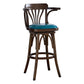Contemporary Indoor Wood Barstool Swivel Footrest Armed Bar Stool
