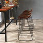 Modern Leather Armless Home Stool Matte Finish Barstool with Footrest
