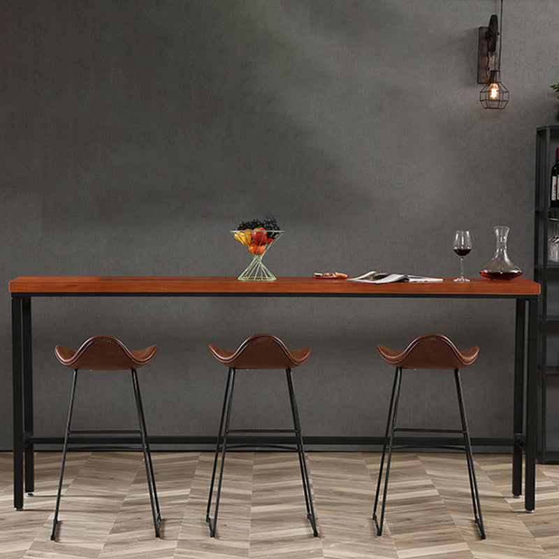 Modern Leather Armless Home Stool Matte Finish Barstool with Footrest