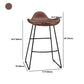 Modern Leather Armless Home Stool Matte Finish Barstool with Footrest