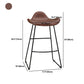 Modern Leather Armless Home Stool Matte Finish Barstool with Footrest