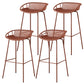 Contemporary Armed Contoured Seat PP Plastic Stool with Metal Base