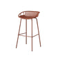 Contemporary Armed Contoured Seat PP Plastic Stool with Metal Base