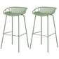 Contemporary Armed Contoured Seat PP Plastic Stool with Metal Base