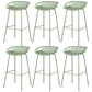 Contemporary Armed Contoured Seat PP Plastic Stool with Metal Base