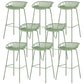 Contemporary Armed Contoured Seat PP Plastic Stool with Metal Base