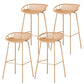Contemporary Armed Contoured Seat PP Plastic Stool with Metal Base