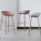 Contemporary Armed Contoured Seat PP Plastic Stool with Metal Base