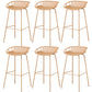 Contemporary Armed Contoured Seat PP Plastic Stool with Metal Base