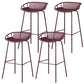 Contemporary Armed Contoured Seat PP Plastic Stool with Metal Base