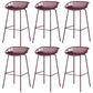 Contemporary Armed Contoured Seat PP Plastic Stool with Metal Base