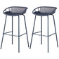 Contemporary Armed Contoured Seat PP Plastic Stool with Metal Base