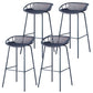 Contemporary Armed Contoured Seat PP Plastic Stool with Metal Base