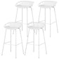 Contemporary Armed Contoured Seat PP Plastic Stool with Metal Base