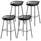 Contemporary Armed Contoured Seat PP Plastic Stool with Metal Base