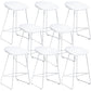 Nordic Style Plastic Bar Stools Footrest Indoor Counter Stool with Metal Legs