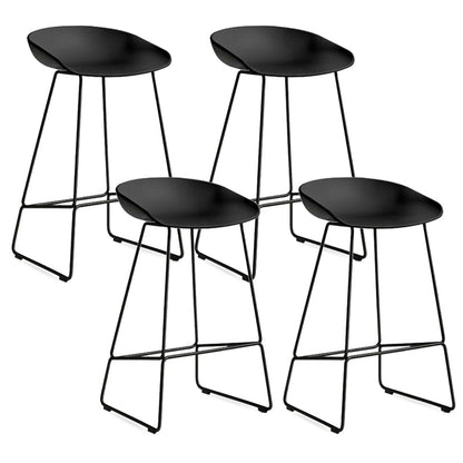 Nordic Style Plastic Bar Stools Footrest Indoor Counter Stool with Metal Legs