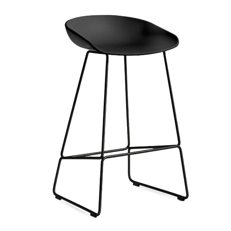 Nordic Style Plastic Bar Stools Footrest Indoor Counter Stool with Metal Legs