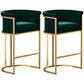 Scandinavian Footrest Upholstered Bar Stool Coffee Shop Low Back Counter Bar Stool