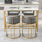 Scandinavian Footrest Upholstered Bar Stool Coffee Shop Low Back Counter Bar Stool