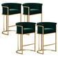 Scandinavian Footrest Upholstered Bar Stool Coffee Shop Low Back Counter Bar Stool