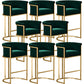 Scandinavian Footrest Upholstered Bar Stool Coffee Shop Low Back Counter Bar Stool