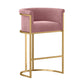 Scandinavian Footrest Upholstered Bar Stool Coffee Shop Low Back Counter Bar Stool