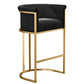 Scandinavian Footrest Upholstered Bar Stool Coffee Shop Low Back Counter Bar Stool
