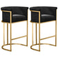 Scandinavian Footrest Upholstered Bar Stool Coffee Shop Low Back Counter Bar Stool
