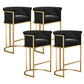Scandinavian Footrest Upholstered Bar Stool Coffee Shop Low Back Counter Bar Stool