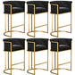 Scandinavian Footrest Upholstered Bar Stool Coffee Shop Low Back Counter Bar Stool