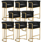 Scandinavian Footrest Upholstered Bar Stool Coffee Shop Low Back Counter Bar Stool