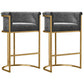 Scandinavian Footrest Upholstered Bar Stool Coffee Shop Low Back Counter Bar Stool
