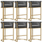 Scandinavian Footrest Upholstered Bar Stool Coffee Shop Low Back Counter Bar Stool