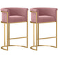 Scandinavian Footrest Upholstered Bar Stool Coffee Shop Low Back Counter Bar Stool