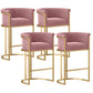 Scandinavian Footrest Upholstered Bar Stool Coffee Shop Low Back Counter Bar Stool