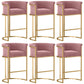Scandinavian Footrest Upholstered Bar Stool Coffee Shop Low Back Counter Bar Stool