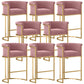 Scandinavian Footrest Upholstered Bar Stool Coffee Shop Low Back Counter Bar Stool