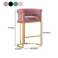 Scandinavian Footrest Upholstered Bar Stool Coffee Shop Low Back Counter Bar Stool