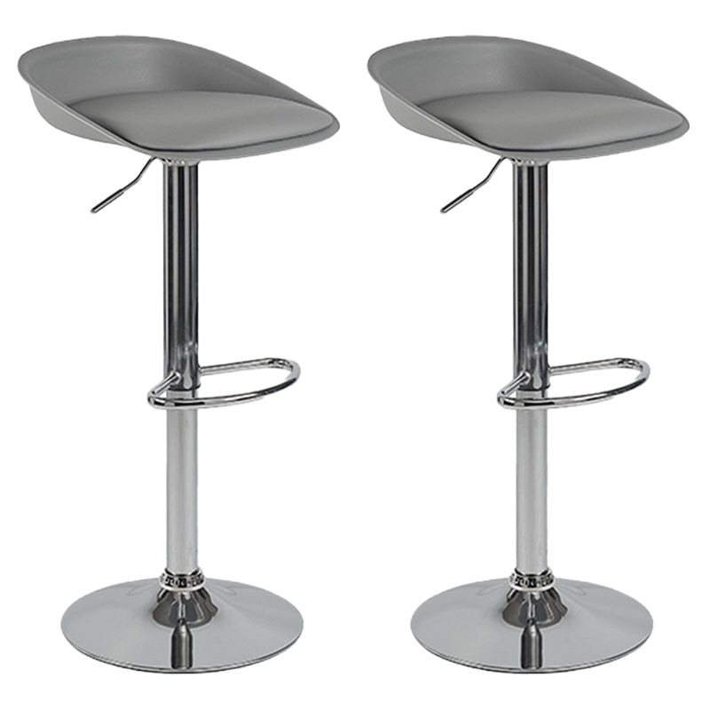 Plastic Adjustable Height Bar Stool Modern PU Upholstered Stool with Footrest