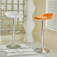 Plastic Adjustable Height Bar Stool Modern PU Upholstered Stool with Footrest