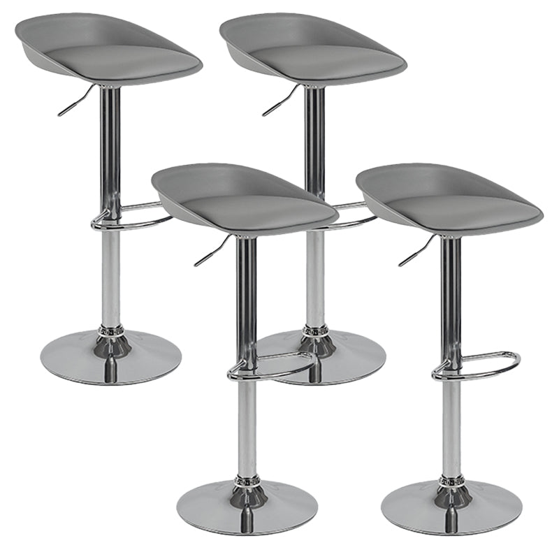Plastic Adjustable Height Bar Stool Modern PU Upholstered Stool with Footrest