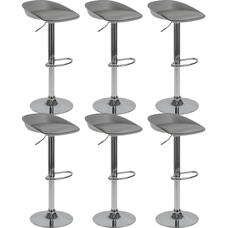 Plastic Adjustable Height Bar Stool Modern PU Upholstered Stool with Footrest