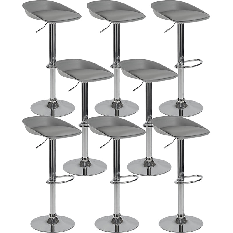 Plastic Adjustable Height Bar Stool Modern PU Upholstered Stool with Footrest